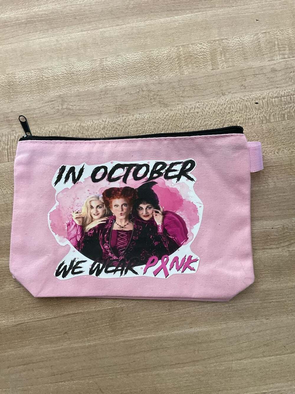 Hocus Pocus In October We Wear Pink Canvas Zipper Pouch